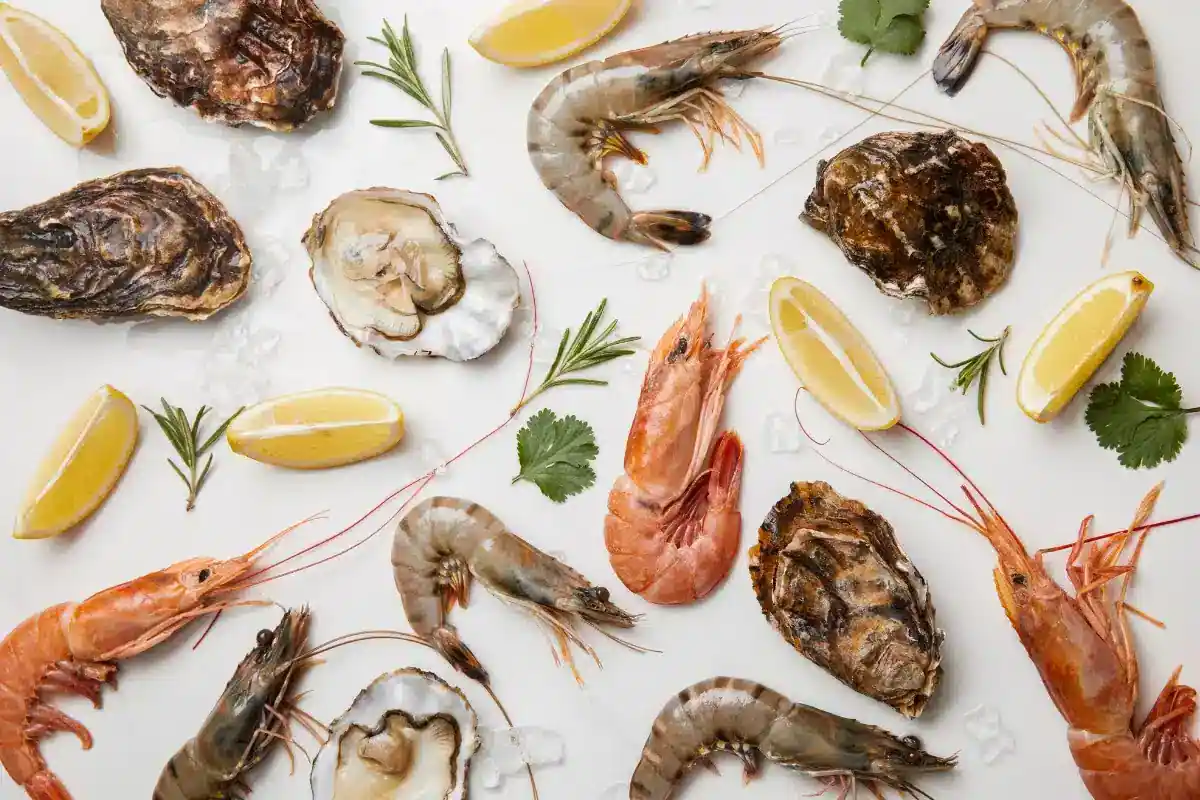 Marisco fresco para Navidad